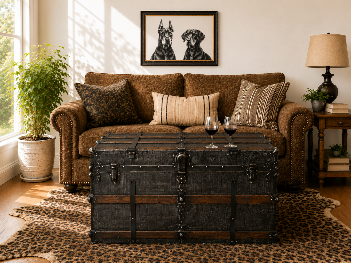 large flat top tin crosshatch tin trunk.png