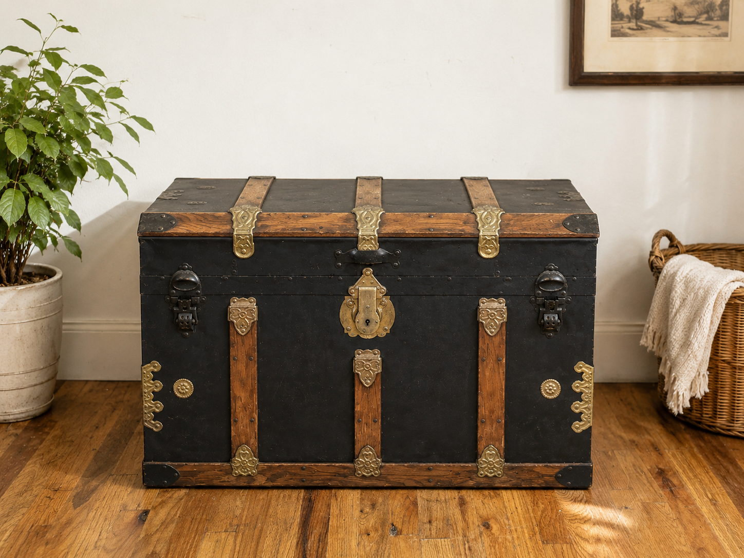 vintage travel chest with tray