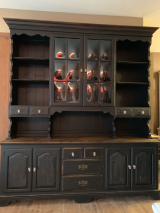 Farmhouse style black display cabinet