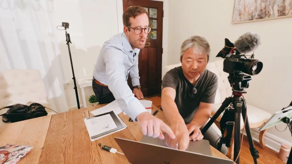 During a film shooting. With Prof. Luke Ritter