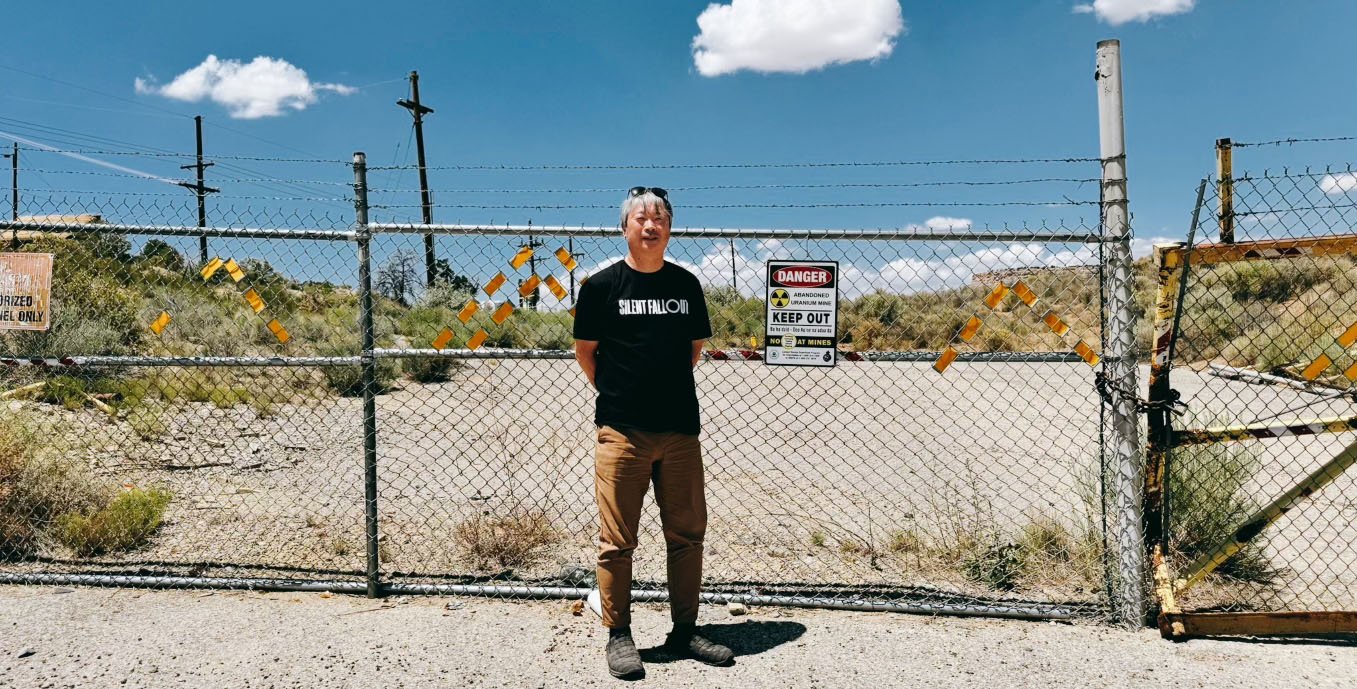 In front of the abandoned Uranium Mine, NM