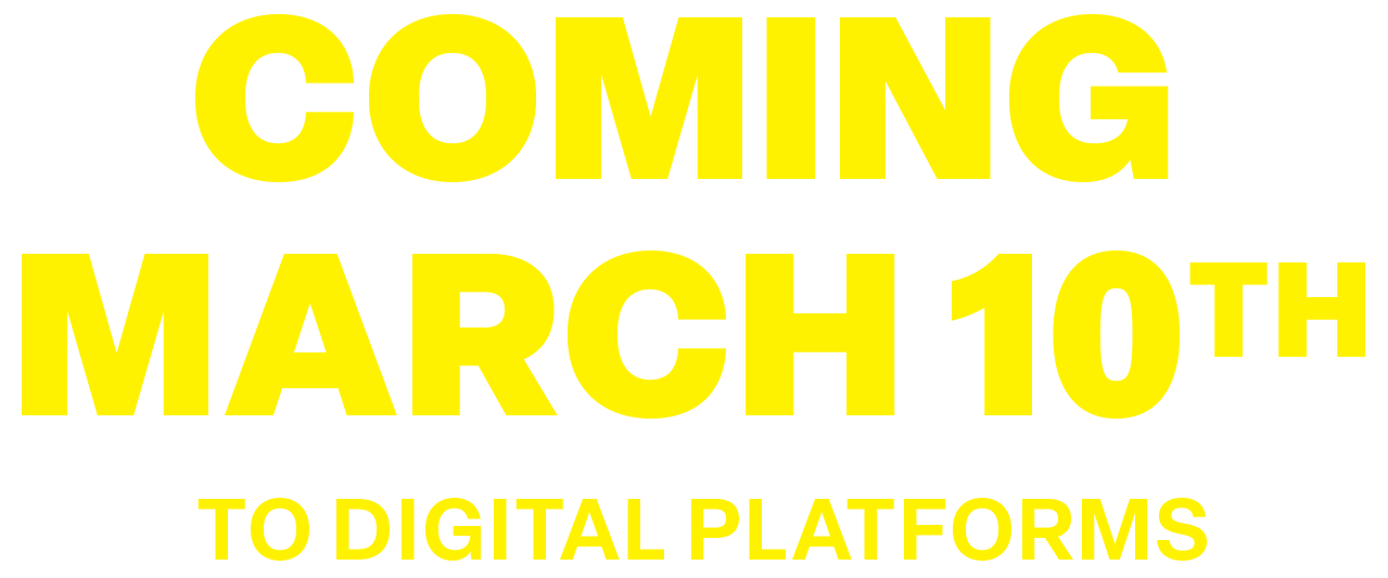Announcement of the launch of digital platforms on March 10th, with large, bold yellow text on a black background.
