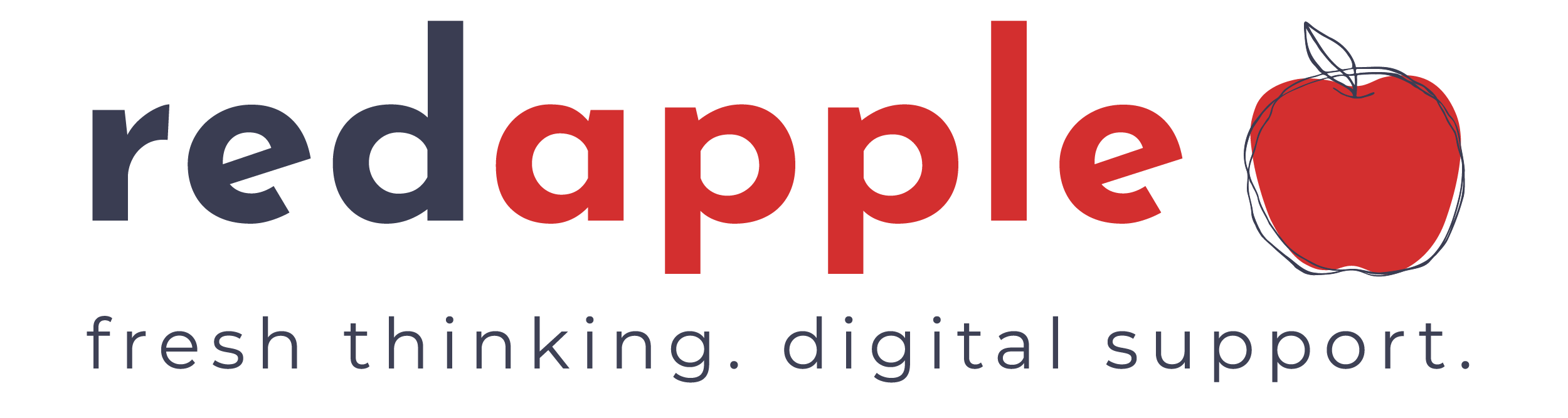 Red Apple Digital logo - website design and digital strategy support.