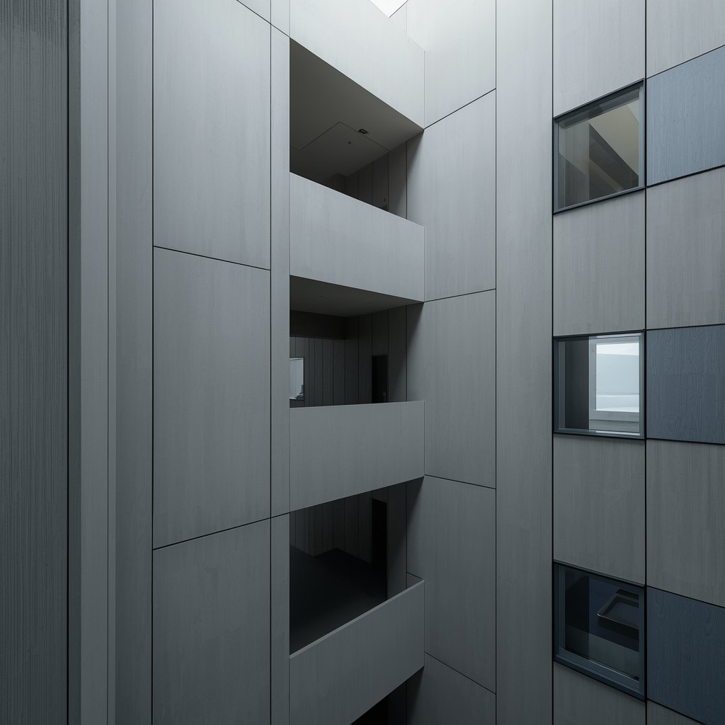 Complex intersecting architectural planes representing sophisticated B2B sales environments with systematic discipline