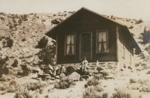 The Mitchell cabin in Rifle, CO, early 1900s