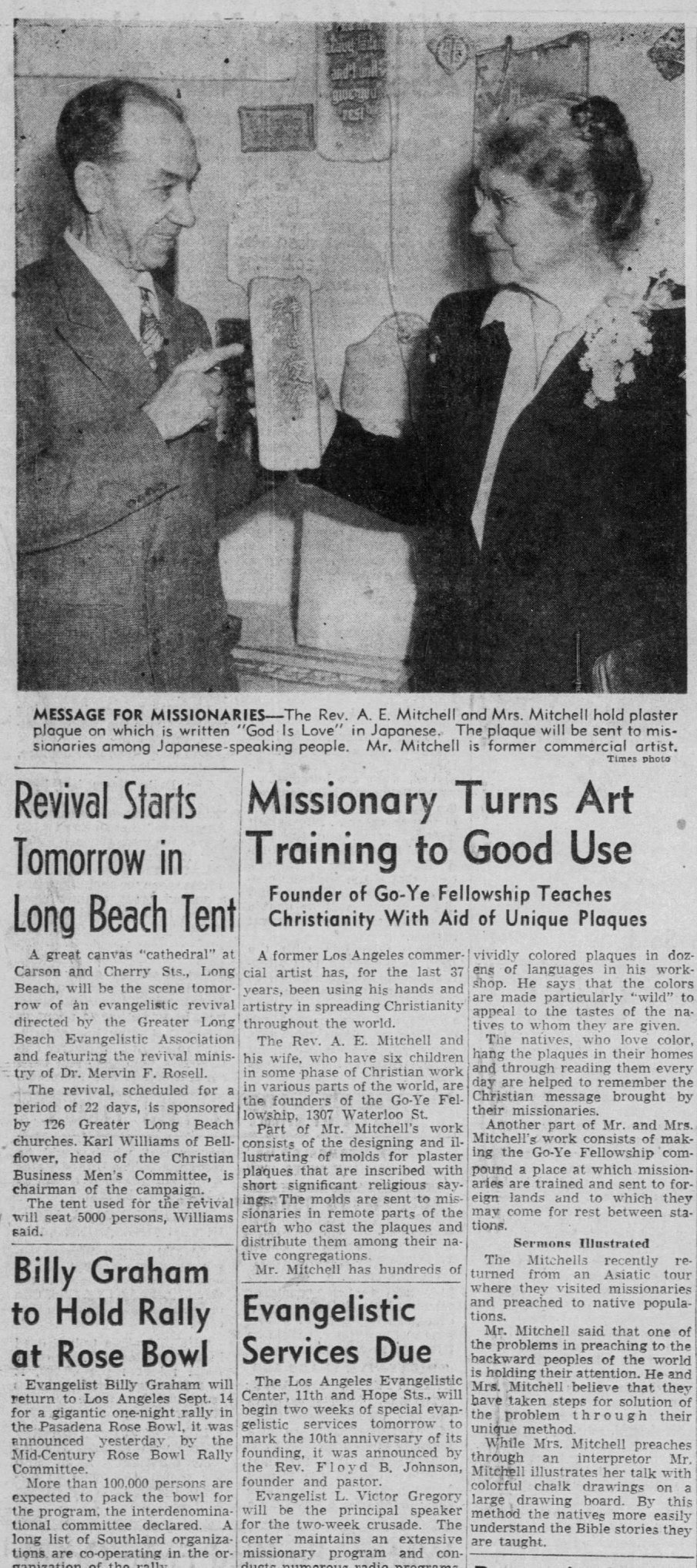 Andrew and Jennie featured in the LA Times with his plaques. 