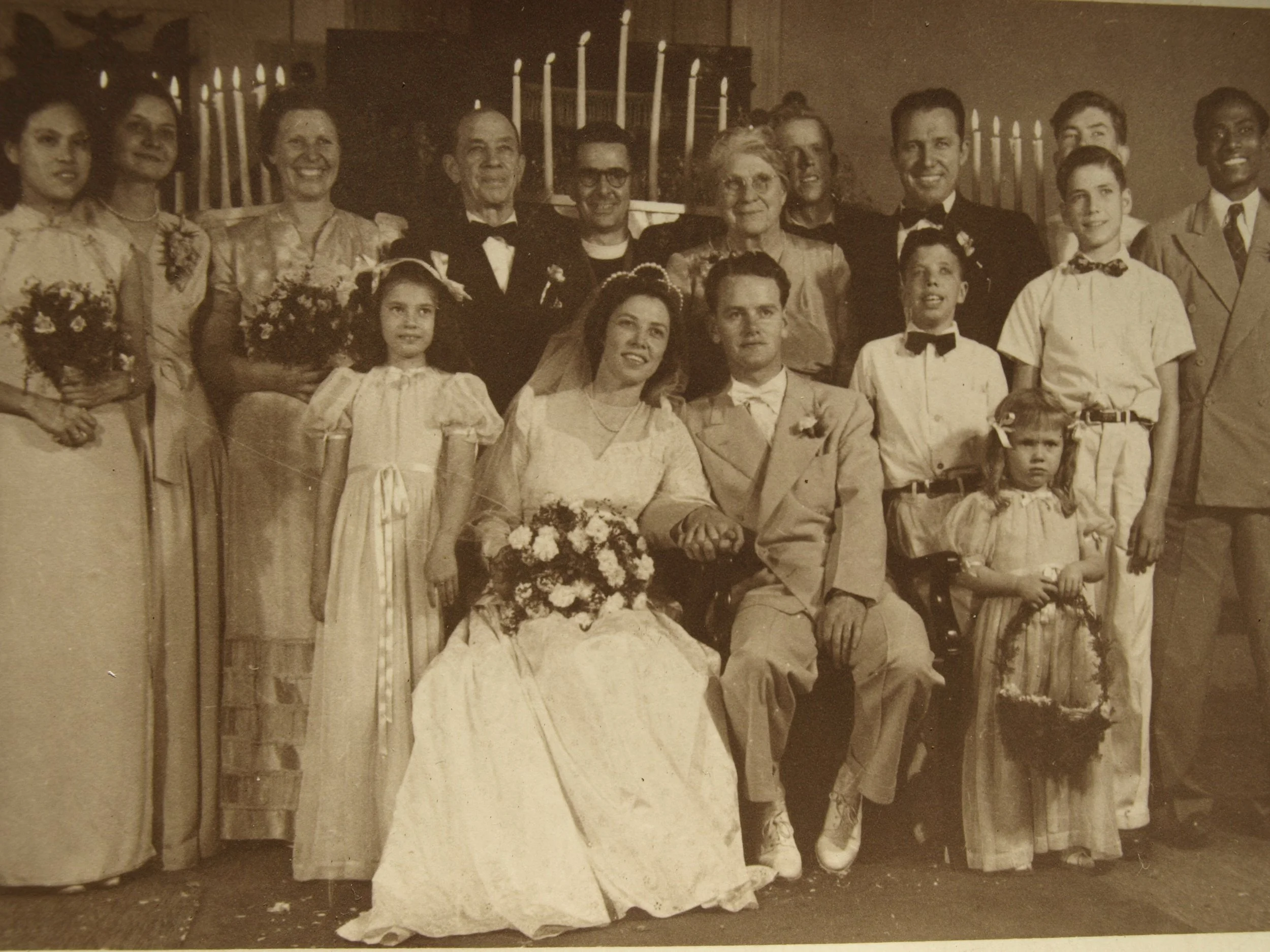 Daughter Jean and Kaare Wilhelmsen's wedding in the Carey Baptist Church, Kolkata, India, 1949