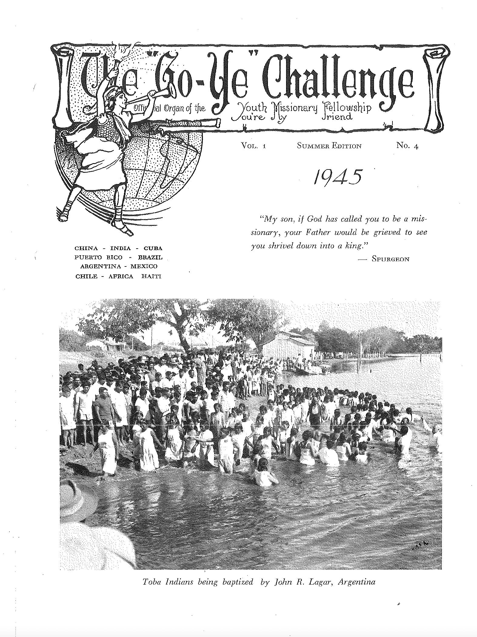 If you click on this image of the Go-Ye Challenge Newsletter, you will be able to download several issues from the 1940s. 