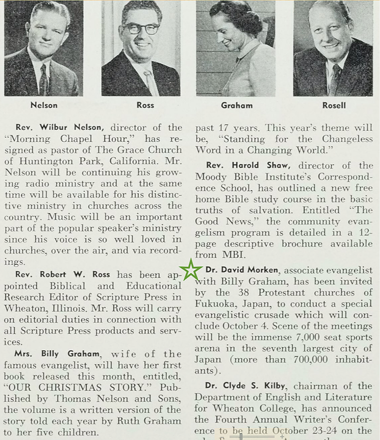 David Morken note in The King's Business, 1959