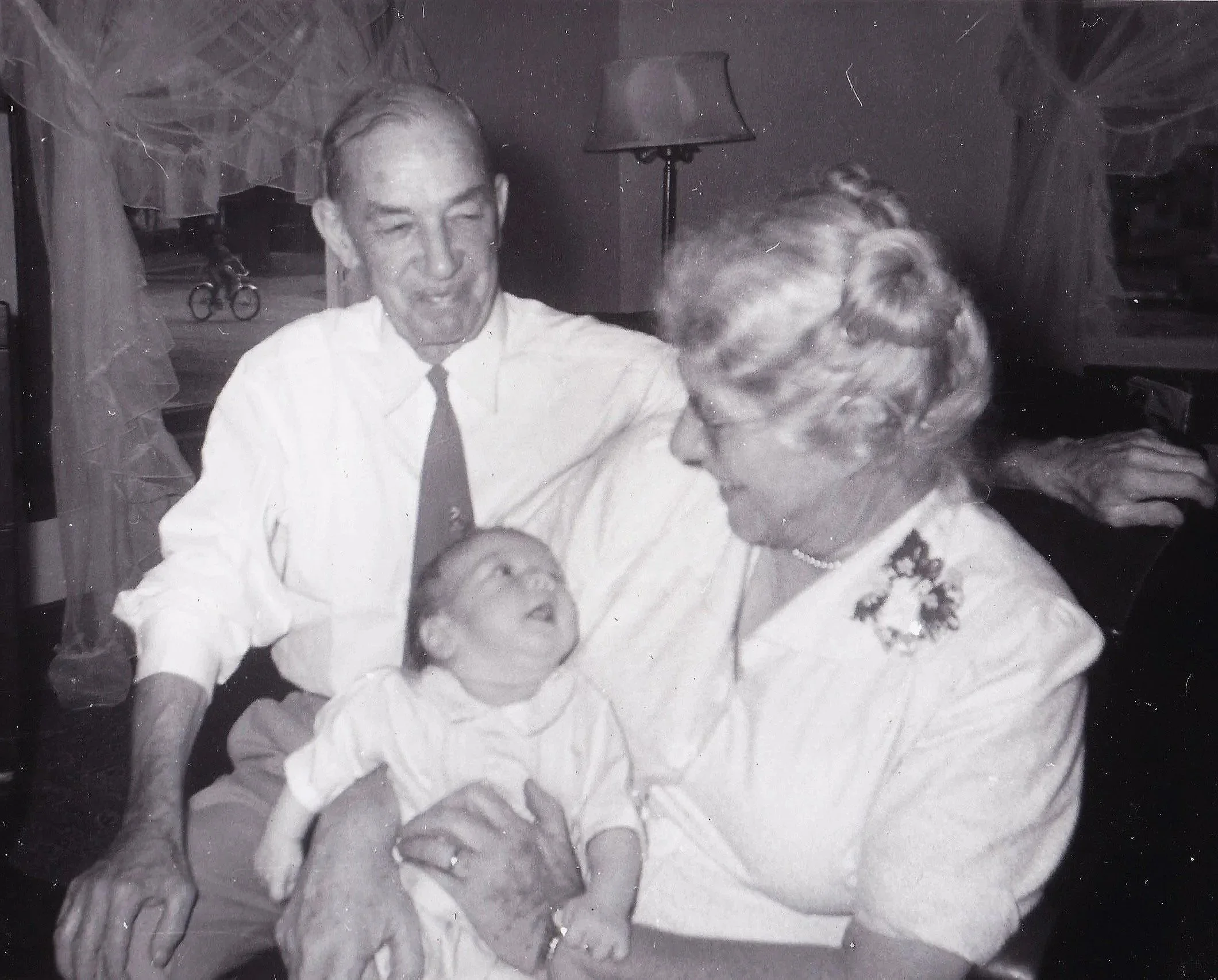 Andrew and Jennie with a little descendant, Sept., 1957