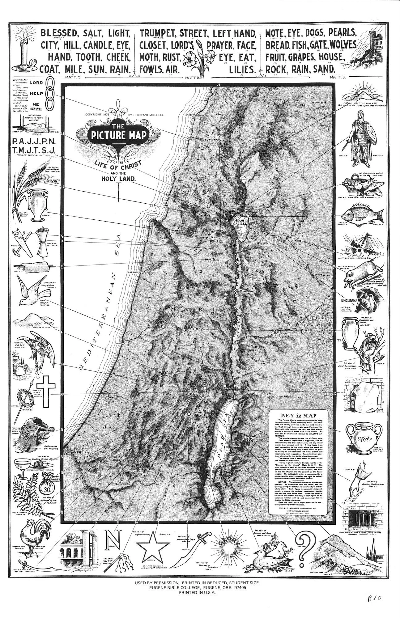 The Picture Map of the Life of Christ and the Holy Land. Click on the image to download. This was a popular map for seminaries and churches in the early 1900s and was printed in 1908.