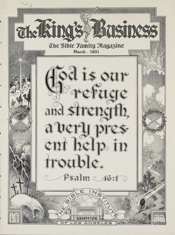 The King's Business cover by A.E. Mitchell, 1931