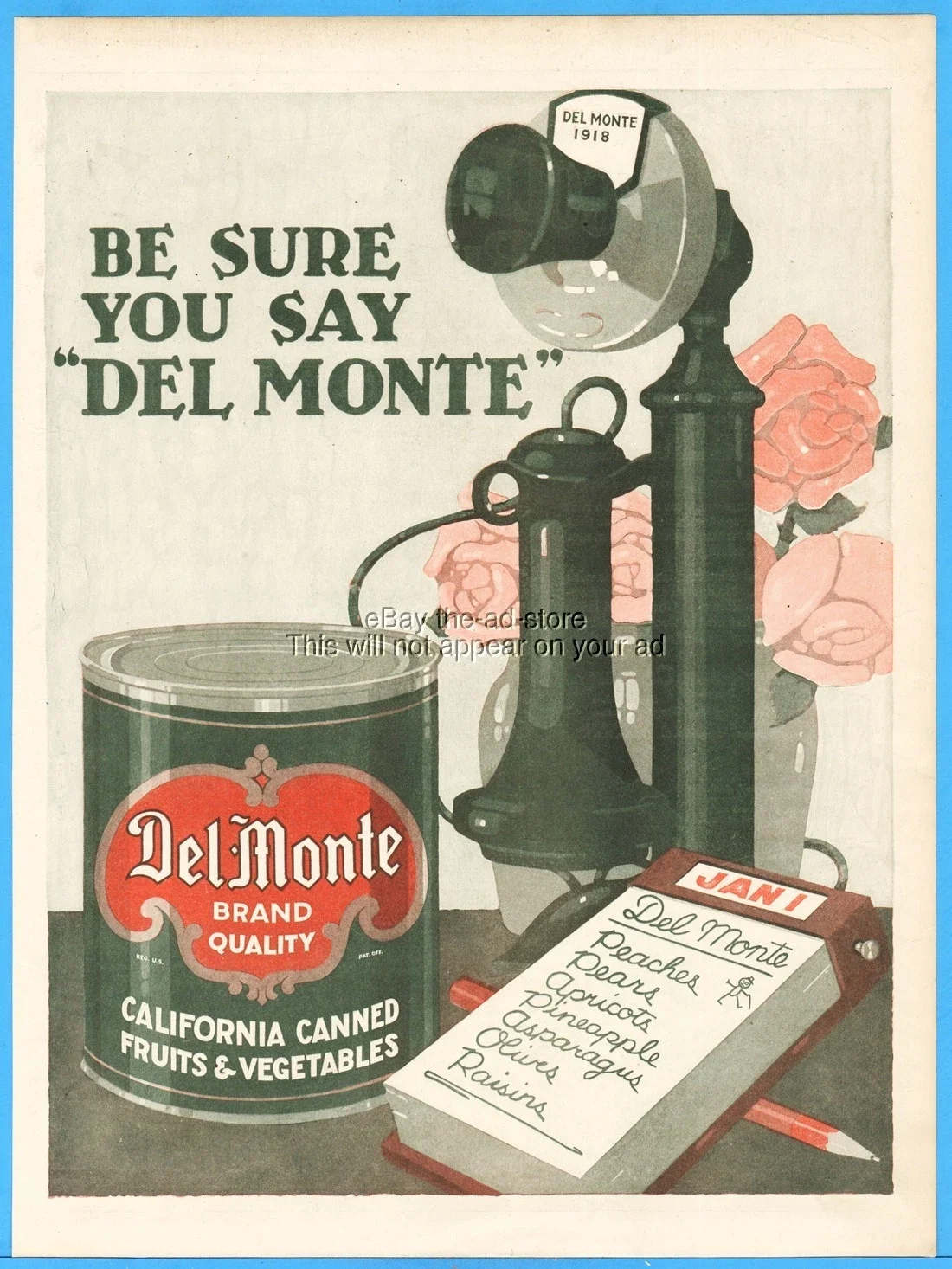 1917 Del Monte ad