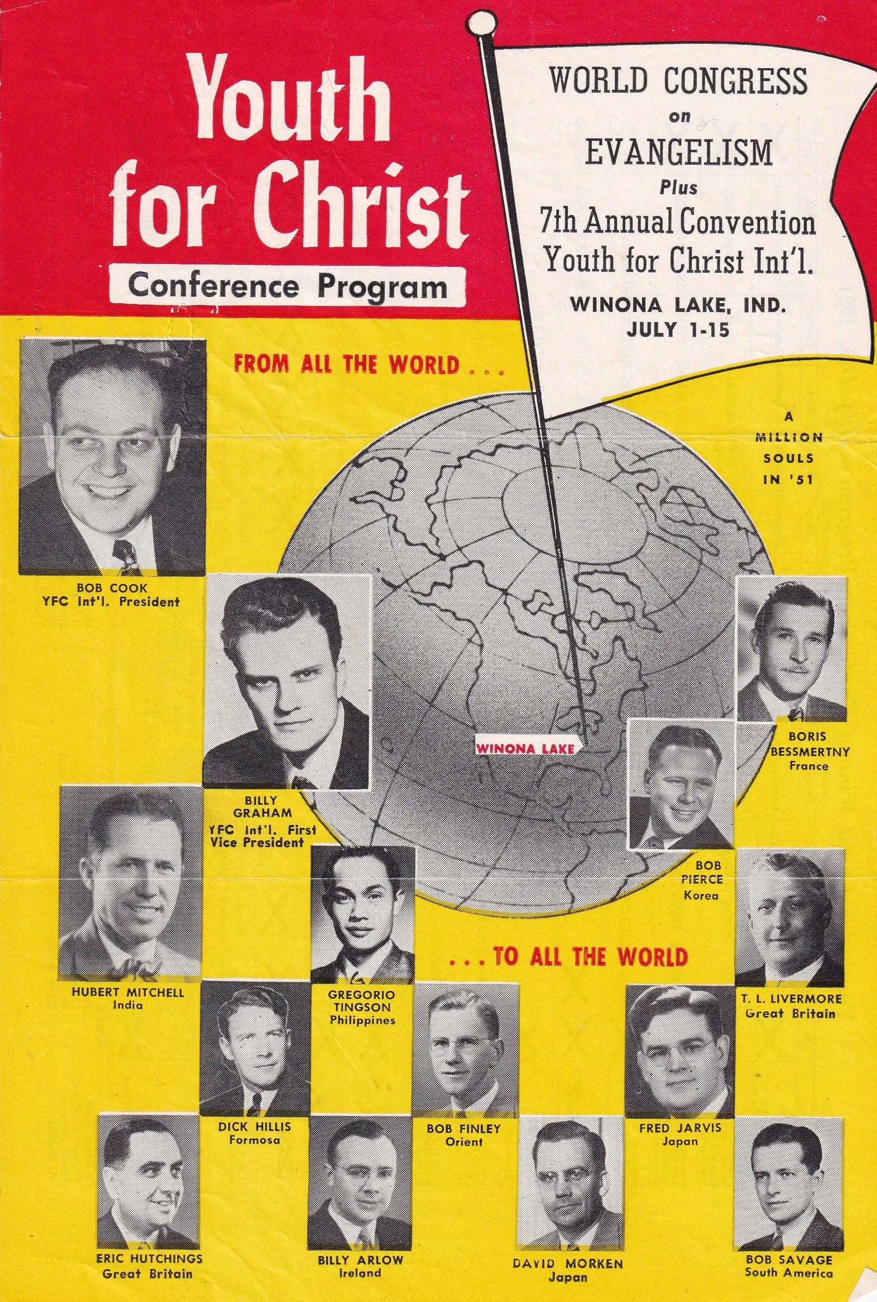 Youth for Christ flyer - Hubert Mitchell speaker