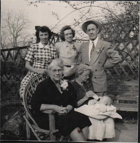 Andrew and Jennie with Jean and Esther and a grandchild
