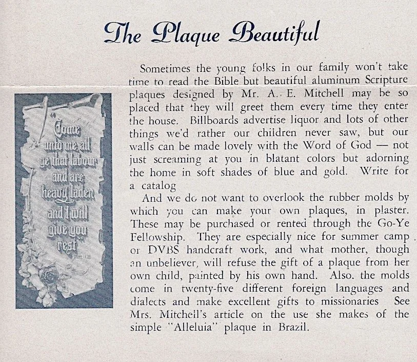 The Plaque Beautiful article from a 1959 Go-Ye Challenge newsletter. This is where we learn the plaques were in 25 foreign languages. 