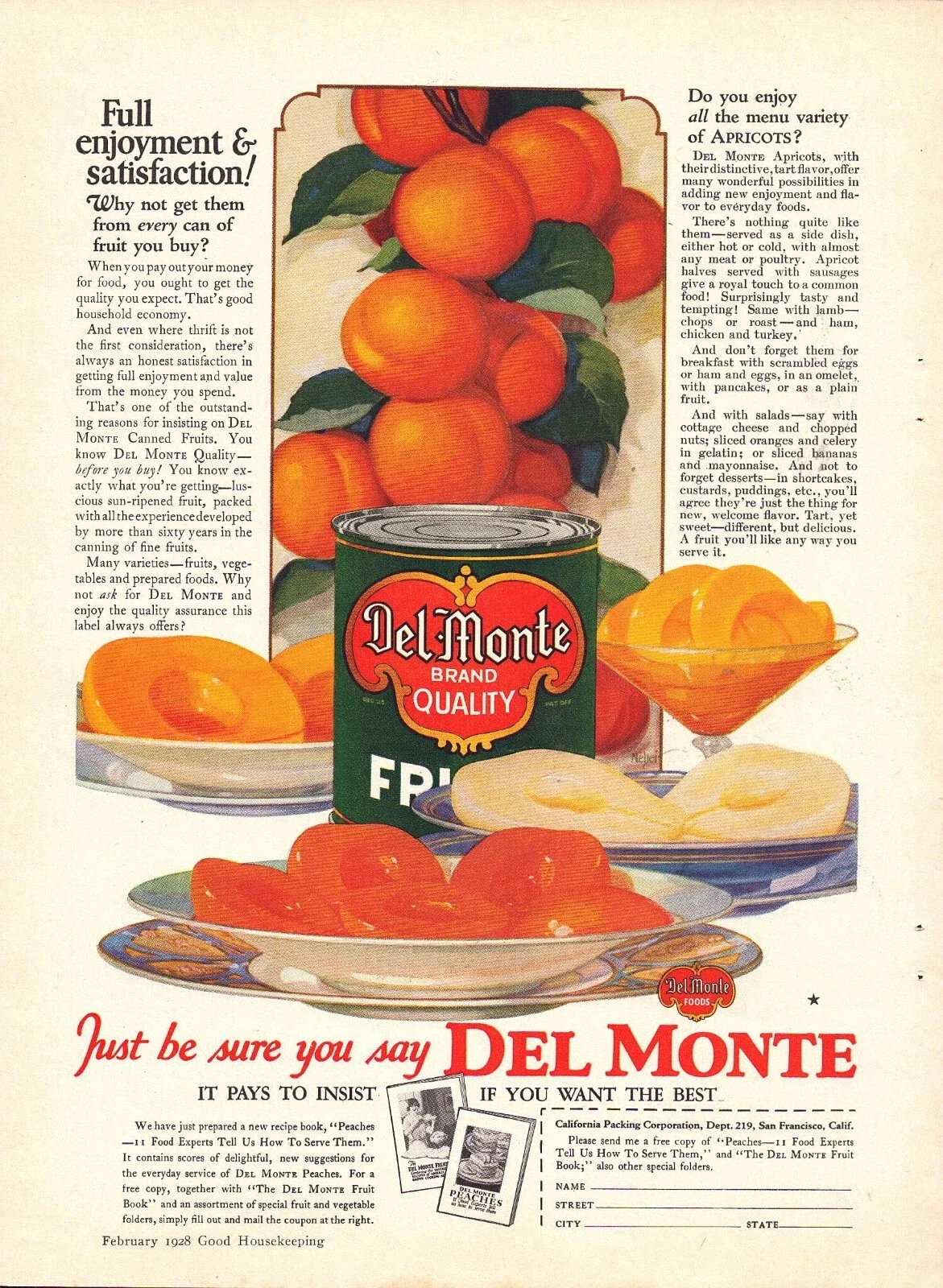 1928 Del Monte magazine ad