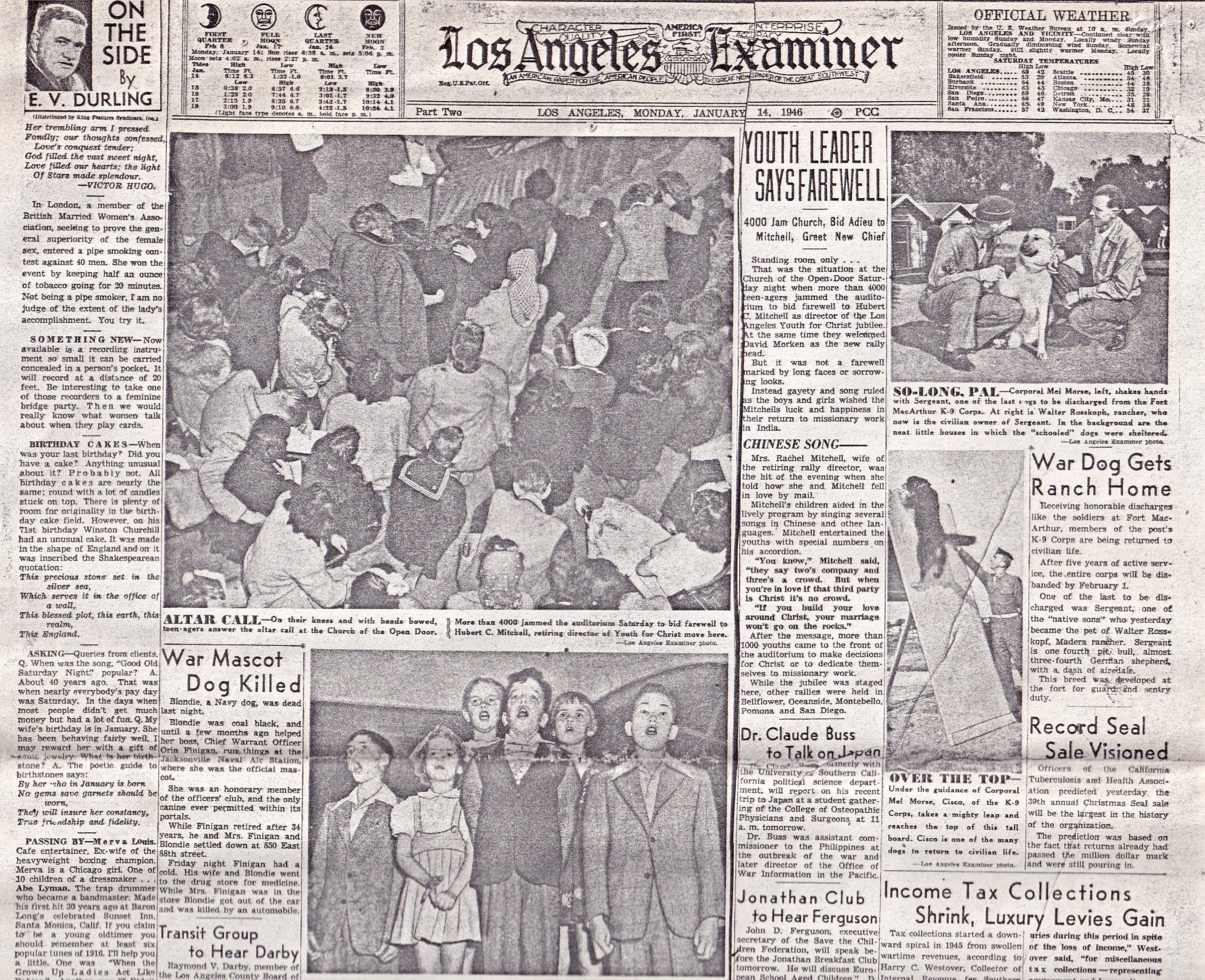 Mitchell family featured at the Hollywood Bowl, 1946 page 3 of 4 from the Los Angeles Examiner