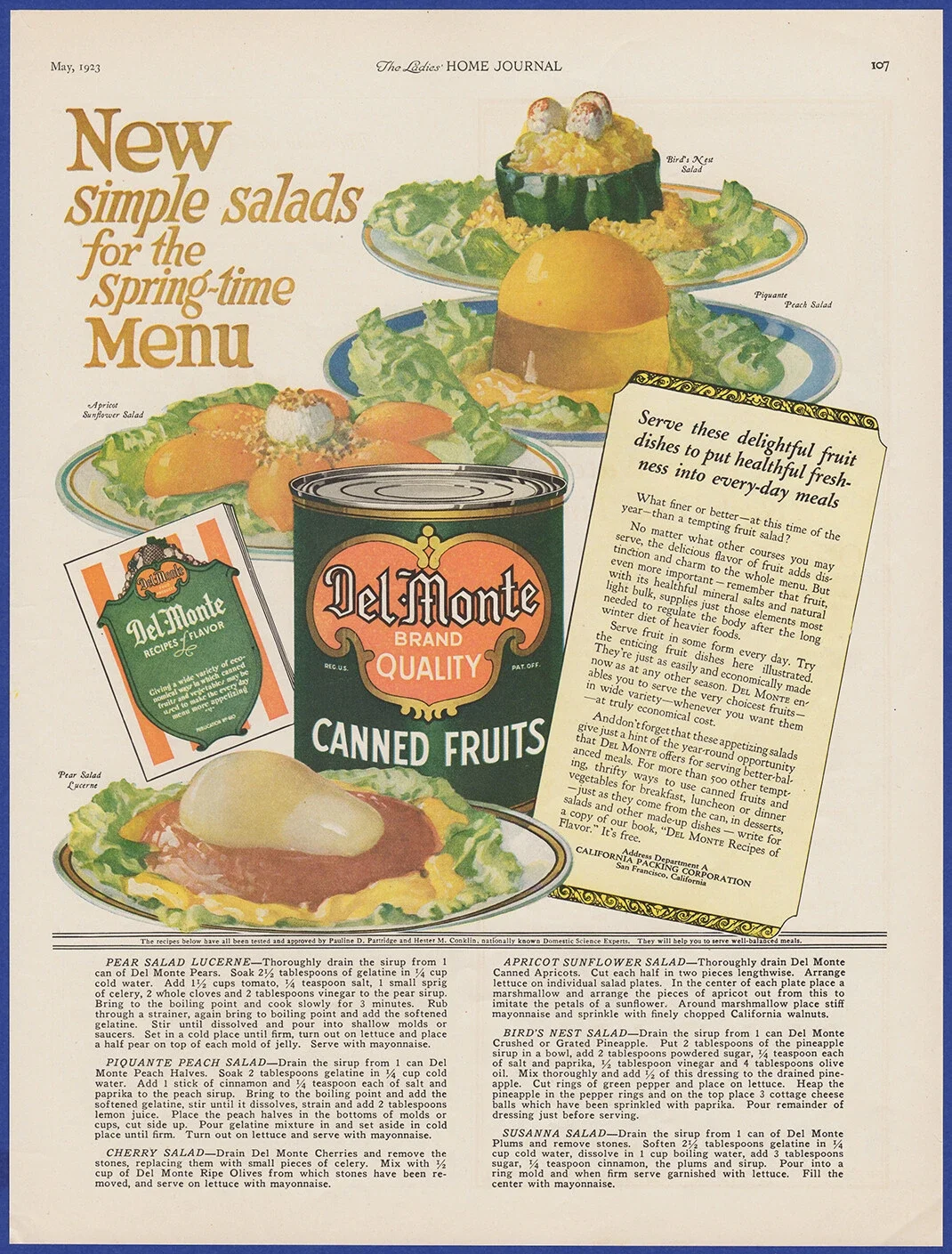 1923 Del Monte magazine ad