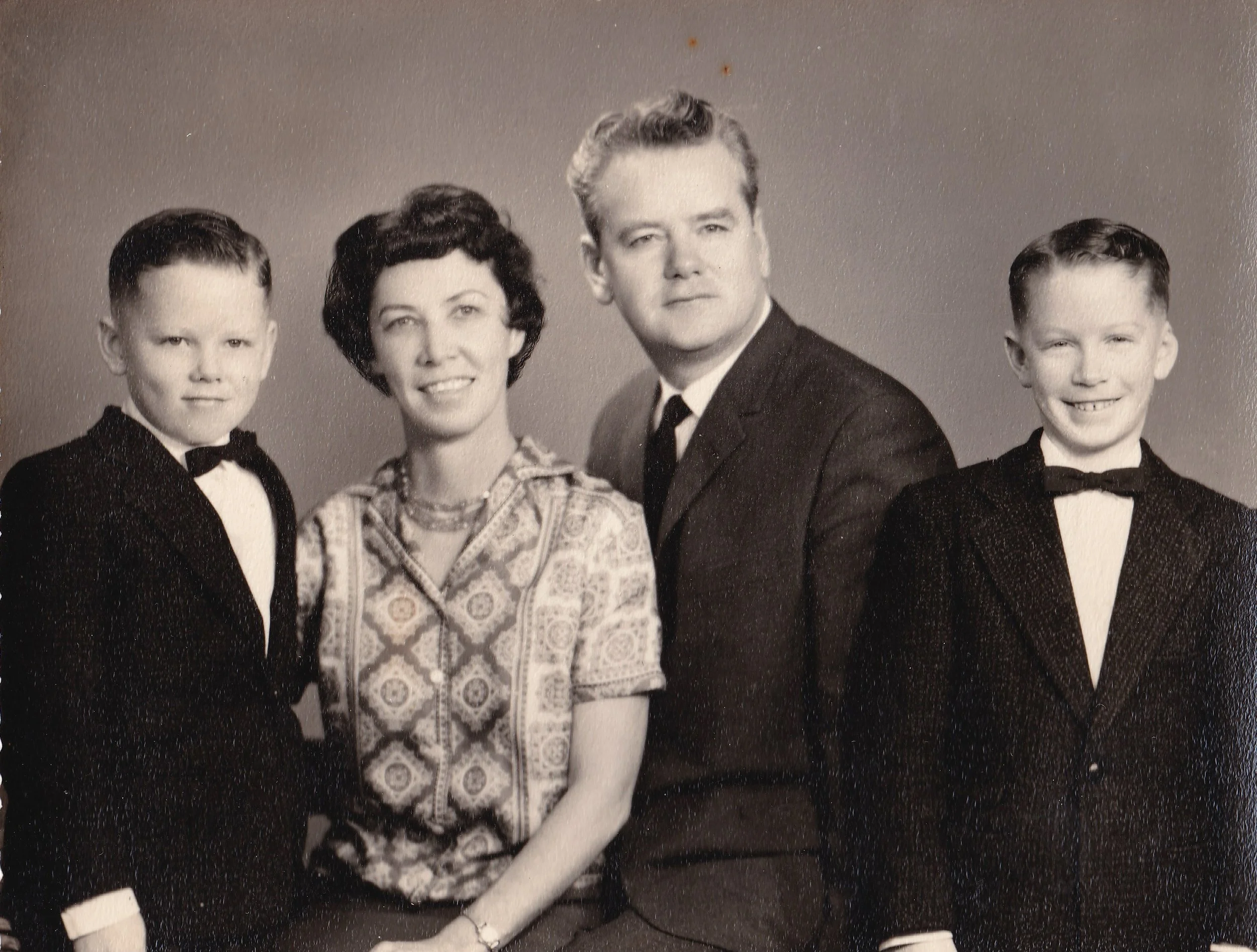 Andrew and Sadie's daughter Jean and her family...husband Kaare Wilhelmsen, and sons Hubert (L) and Bryant (R), 1961