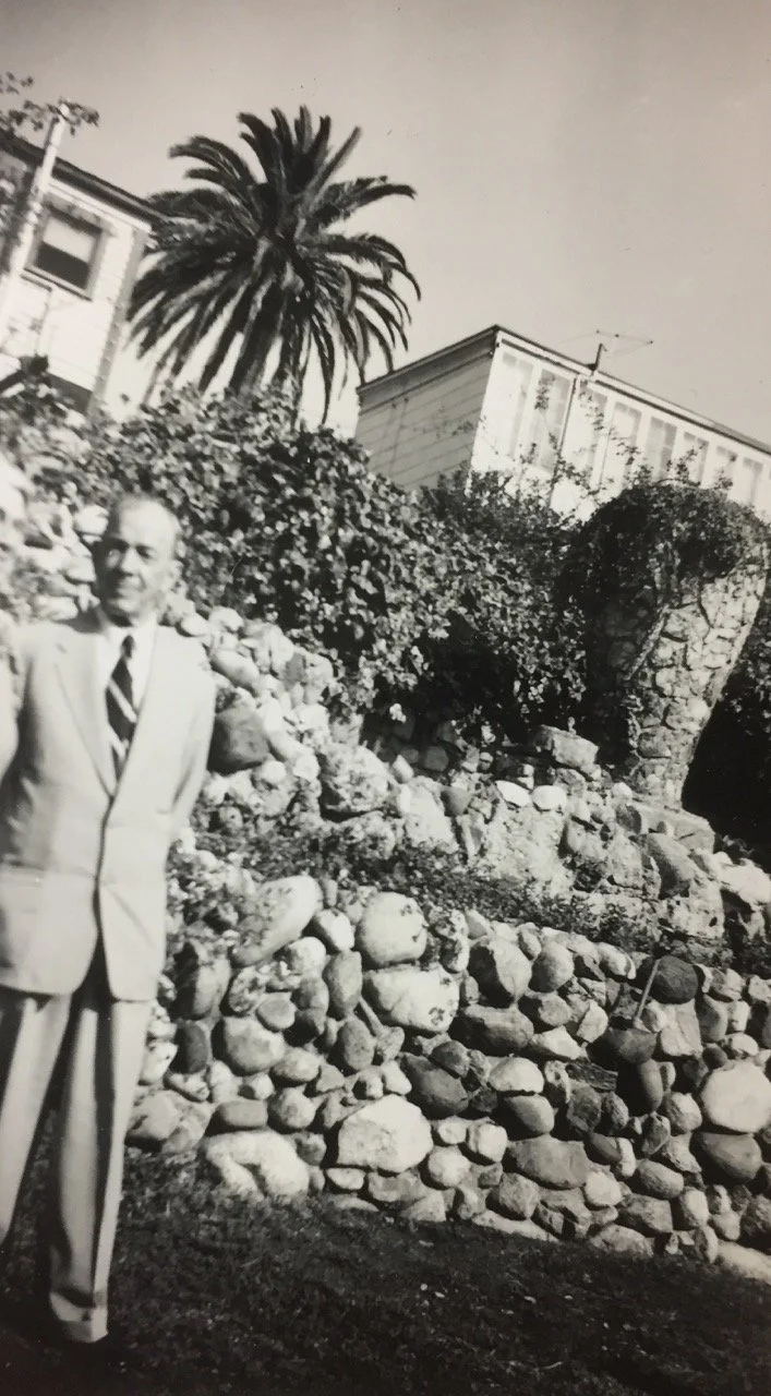 A.E. Mitchell with the Victory Vase in the 1950s