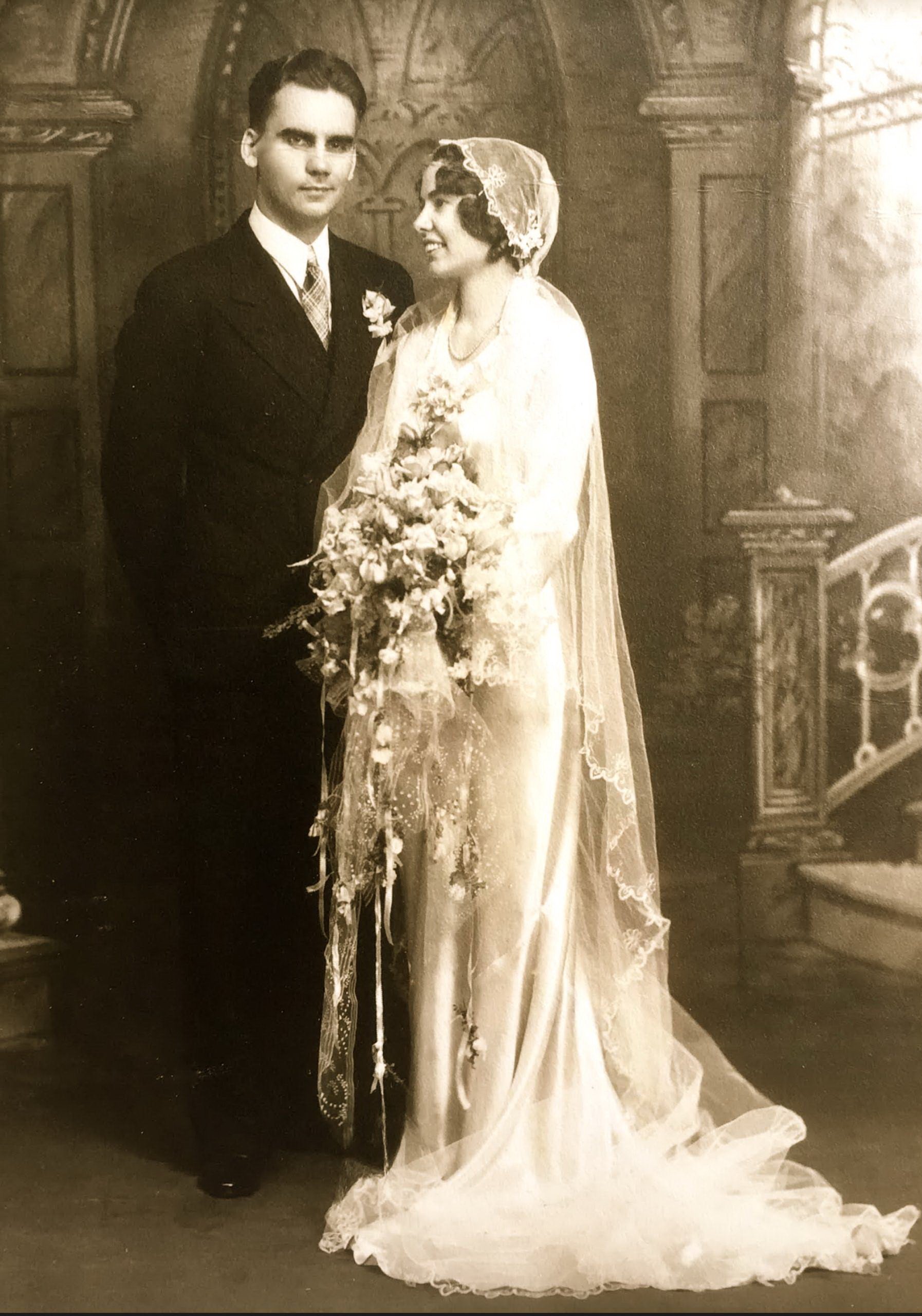 Daughter Helen and husband David Morken on their wedding day