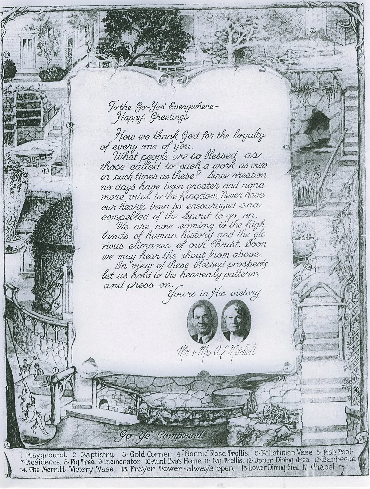 Andrew's map of the Mitchell family compound in Los Angeles
