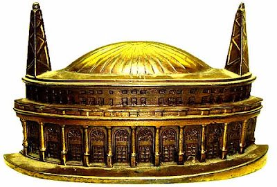 Angelus Temple brass sculpture