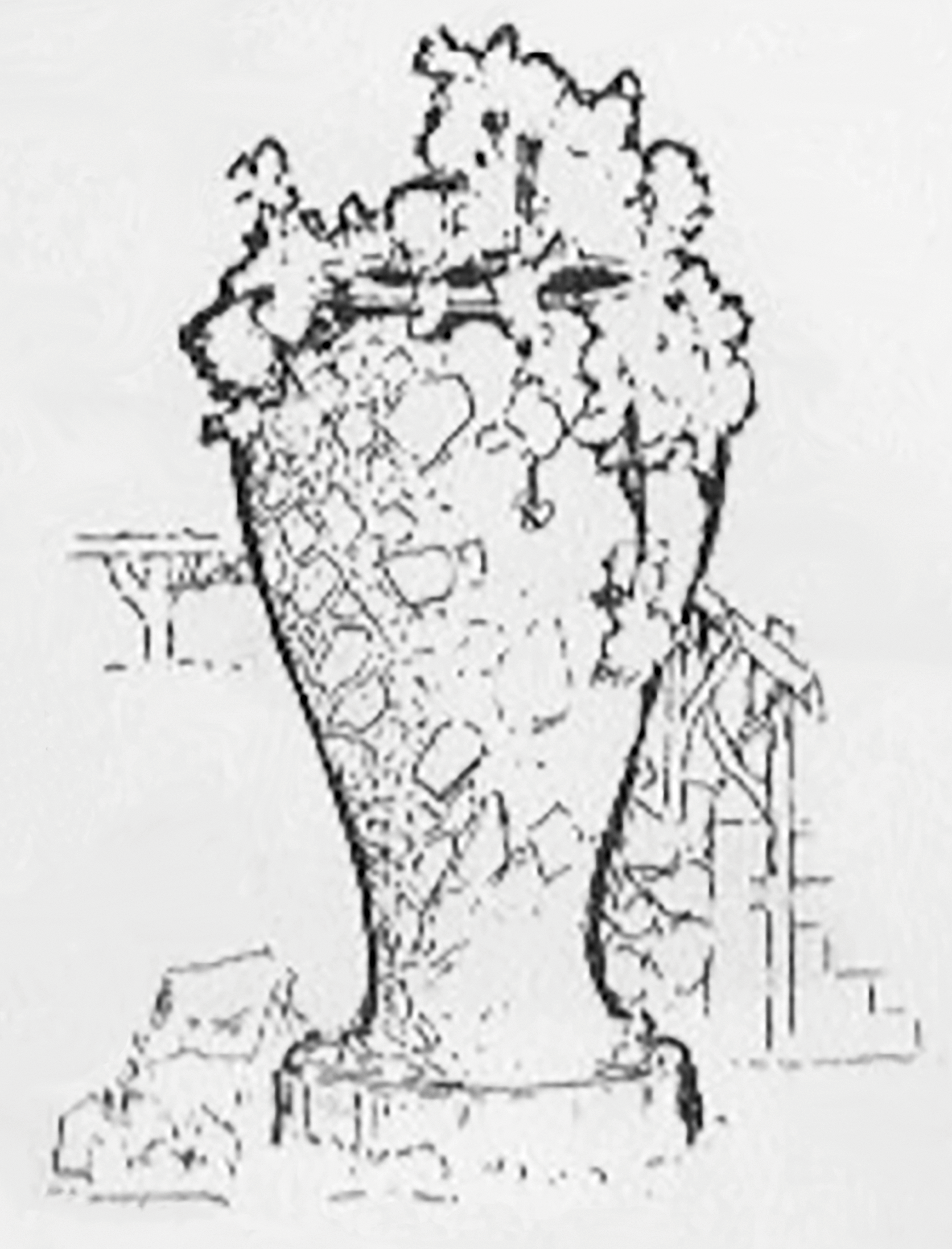 A.E. Mitchell's drawing of the vase for a publication