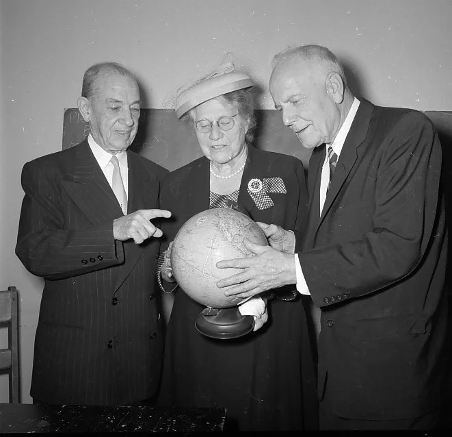 Andrew and Jennie Mitchell with Dr. Louis T. Talbot for an LA Times article