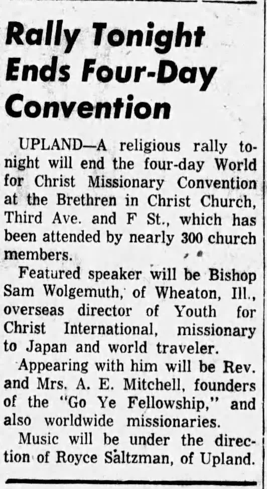 A.E. and Jennie were popular speakers in the churches of Southern California