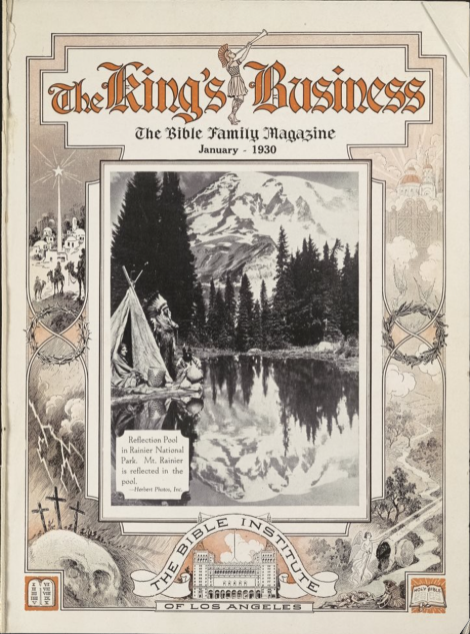 Biola's The King's Business cover by A.E. Mitchell, 1930