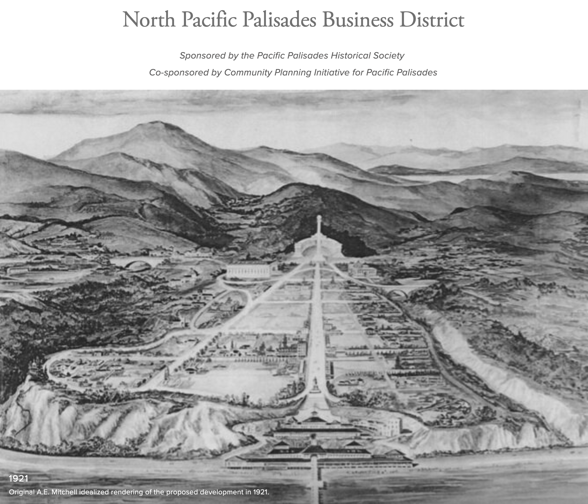The Pacific Palisades drawing is used on the Pacific Palisades Historical Society website. Click on the image to go to their website featuring Andrew's drawing. 