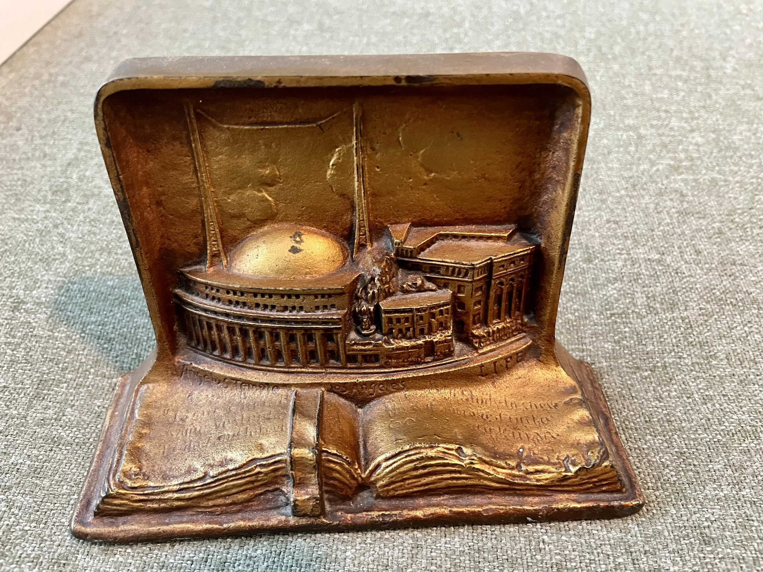 Angelus Temple brass bookend