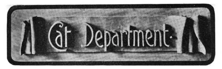 Section heading, carved in clay and photographed for Pacific Fancier magazine, 1905