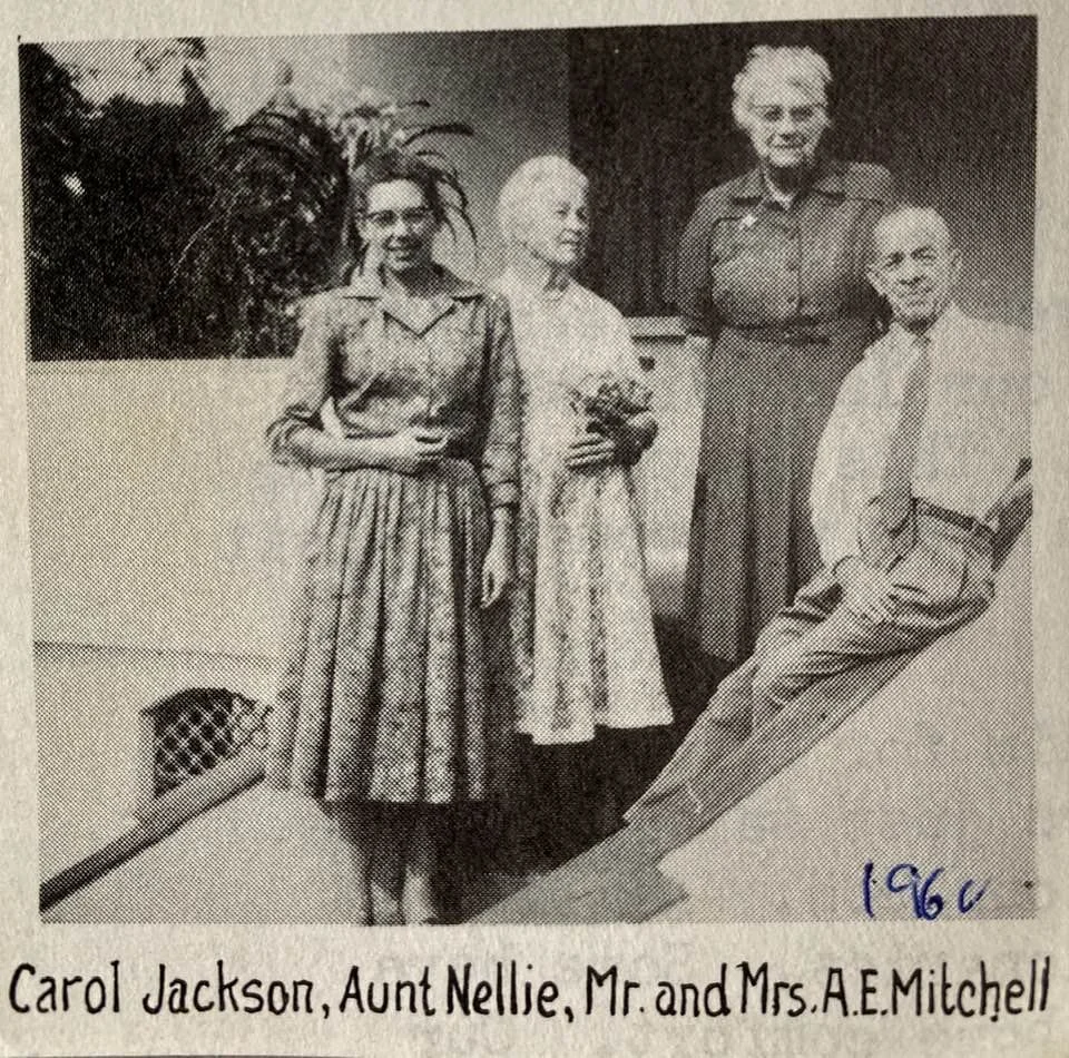Andrew, Jennie, Nellie and assistant Carol Jackson in Brazil, early 1960s
