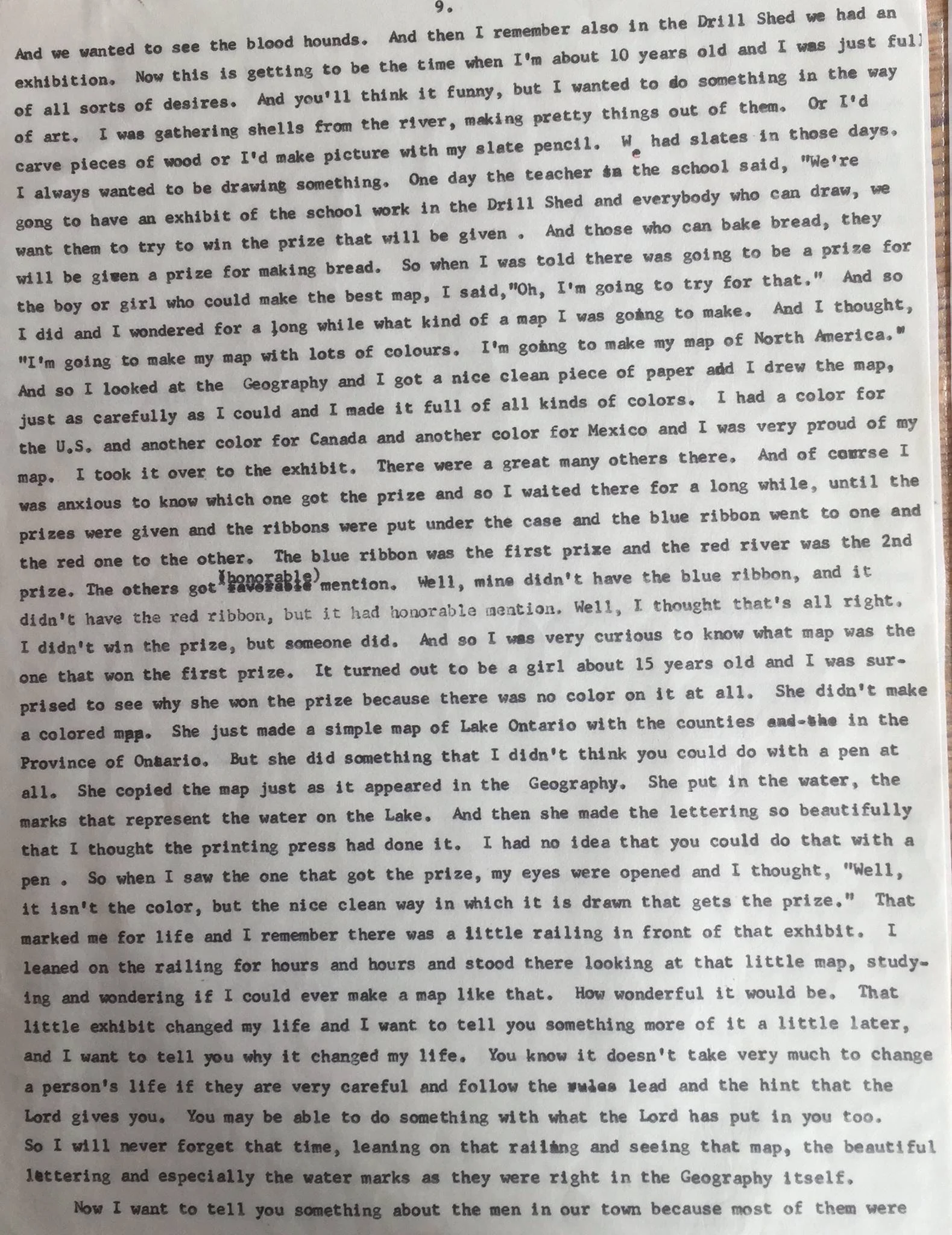Andrew's story from childhood of the drawing contest and a competitor's drawing that changed his life. 