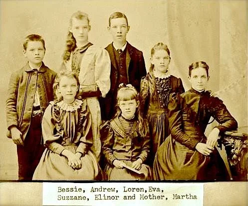 Mary Mitchell with her children after her husband passed away. 