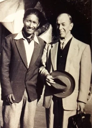 Andrew in India with famed mountaineer Tenzing Norgay, first to reach Mt. Everest's summit, along with Edmund Hillary. Click the photo to read more about Tenzing. 
