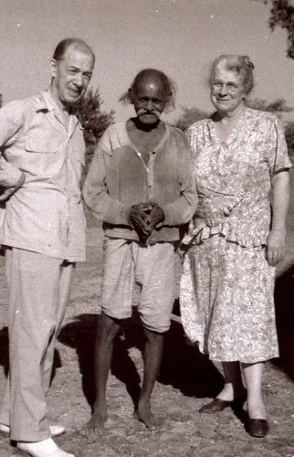 Andrew and Jennie in India with a local friend