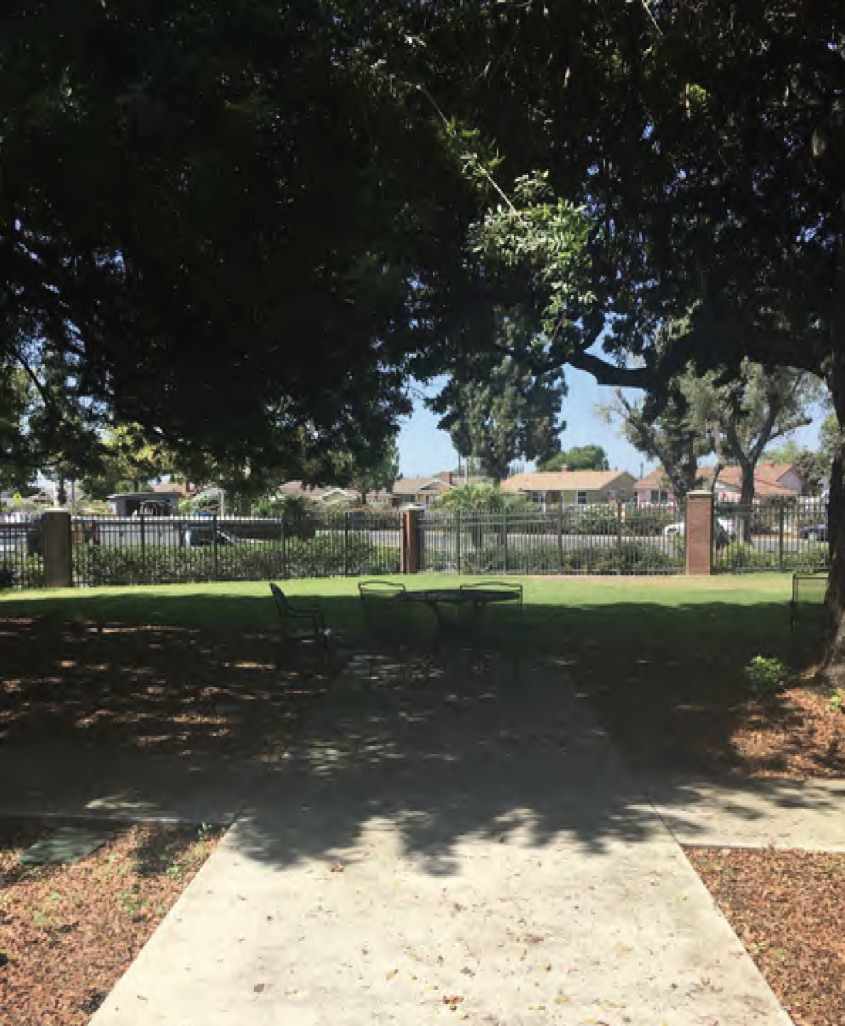 A perfect spot for the vase between two pepper trees outside the Myers building on the Biola campus, which houses the Talbot School of Theology. Dr. Talbot and A.E. Mitchell were friends...a very fitting location at Biola.