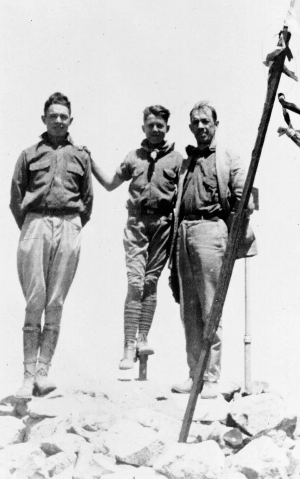 Andrew on Mt Baldy with his sons Bryant and Hubert