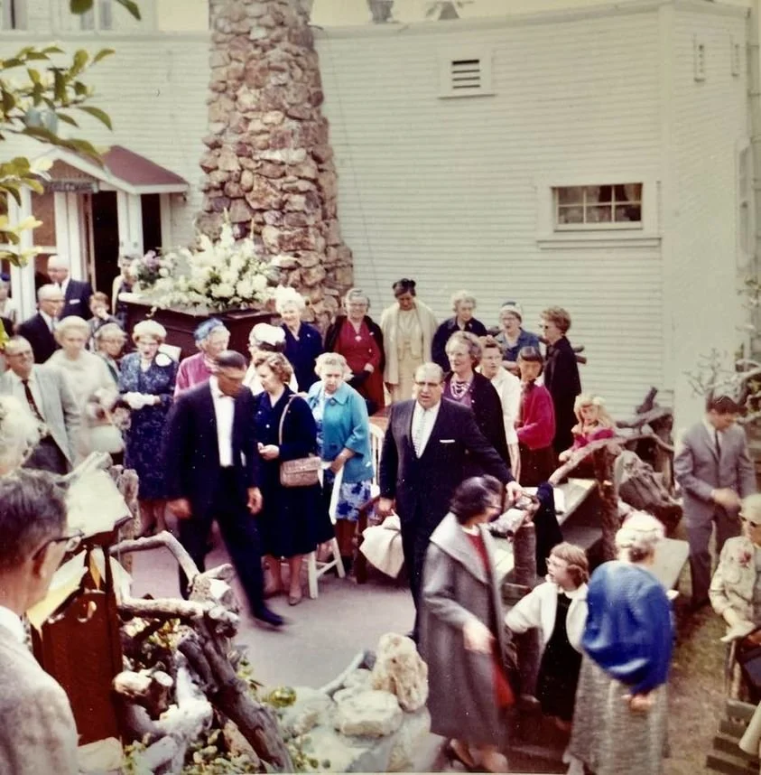 A Go-Ye Fellowship gathering, 1950s. The chapel in back is still there. 