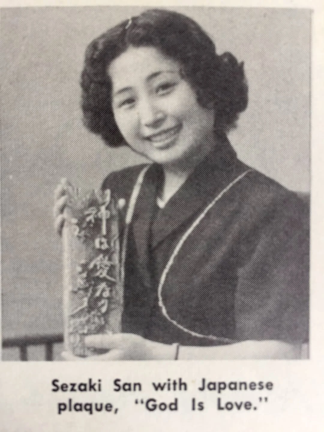 Sezaki San of Japan with plaque.