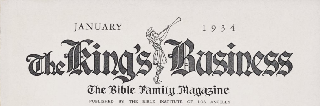 Masthead for Biola's King's Business magazine