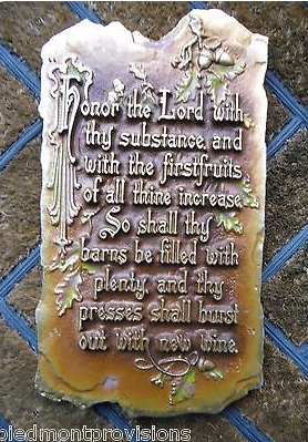 "Honor the Lord with thy substance..."