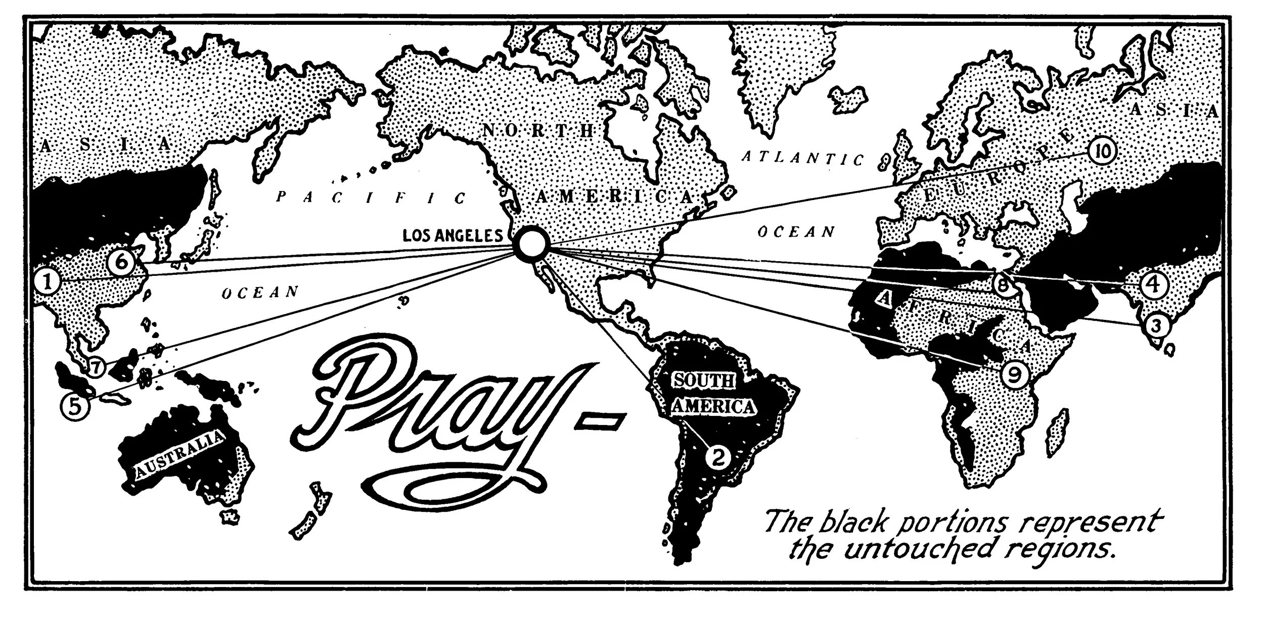 Andrew's 1930s map of the world - call to prayer
