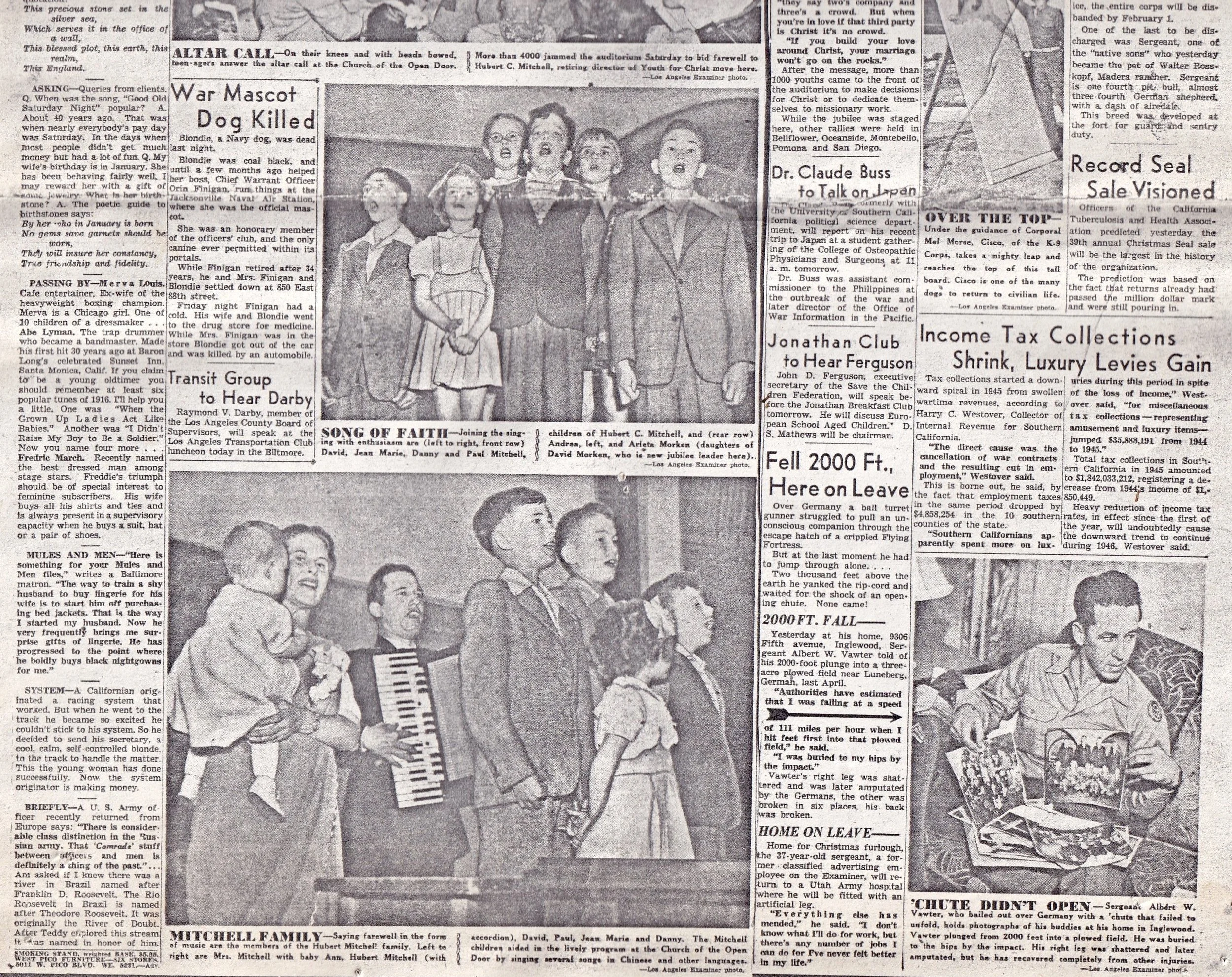 Mitchell family featured at the Hollywood Bowl, 1946 page 4 of 4 from the Los Angeles Examiner