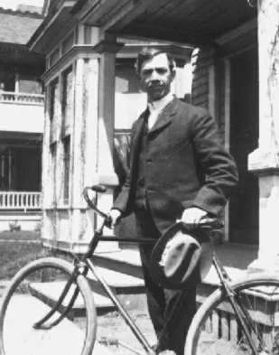 Andrew Mitchell at home on University Ave., Denver, very early 1900s. This home is no longer there, but was across the street from the Univ. of Denver. Andrew and his wife Sadie lived there, and attended the Methodist Church nearby. 
