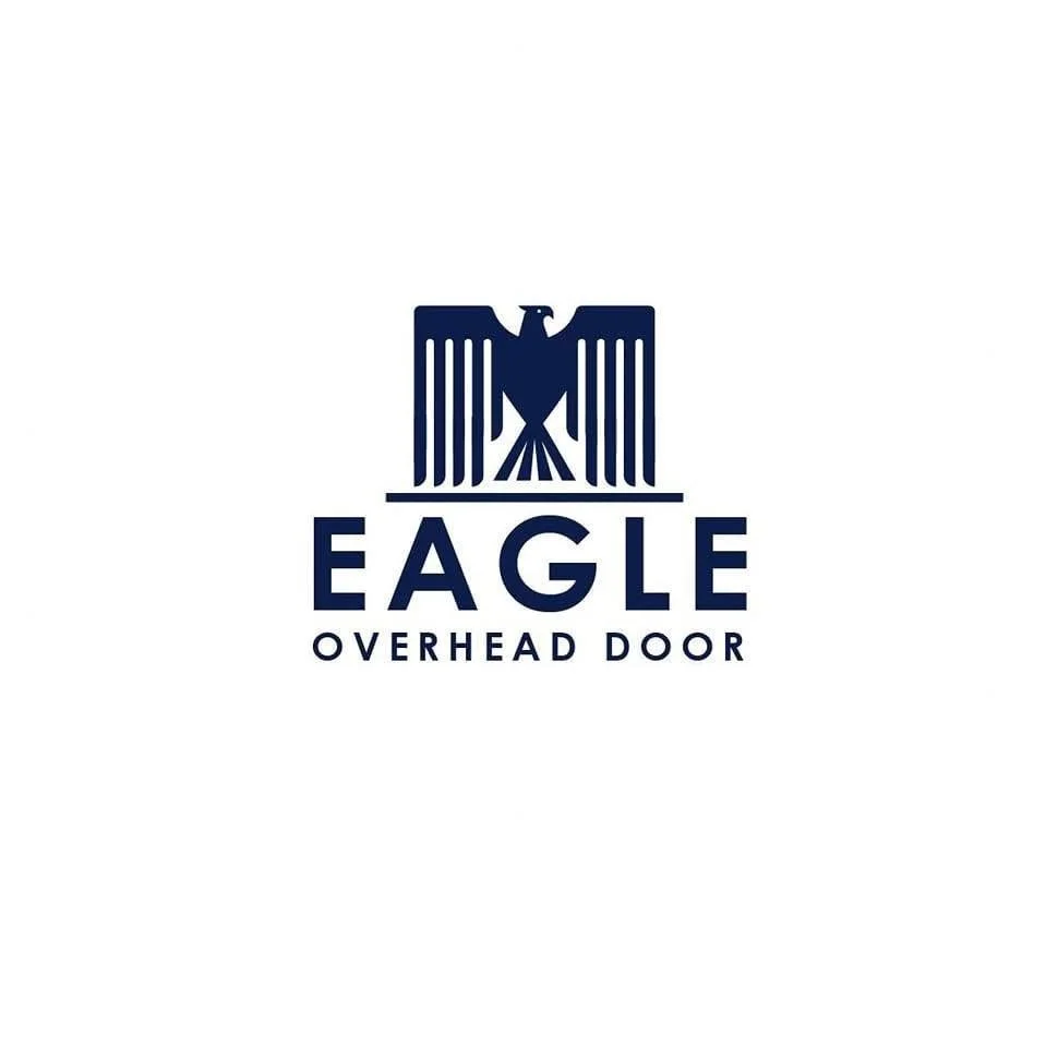 Logo of Eagle Overhead Door with an eagle in front of a stylized eagle and shield design.